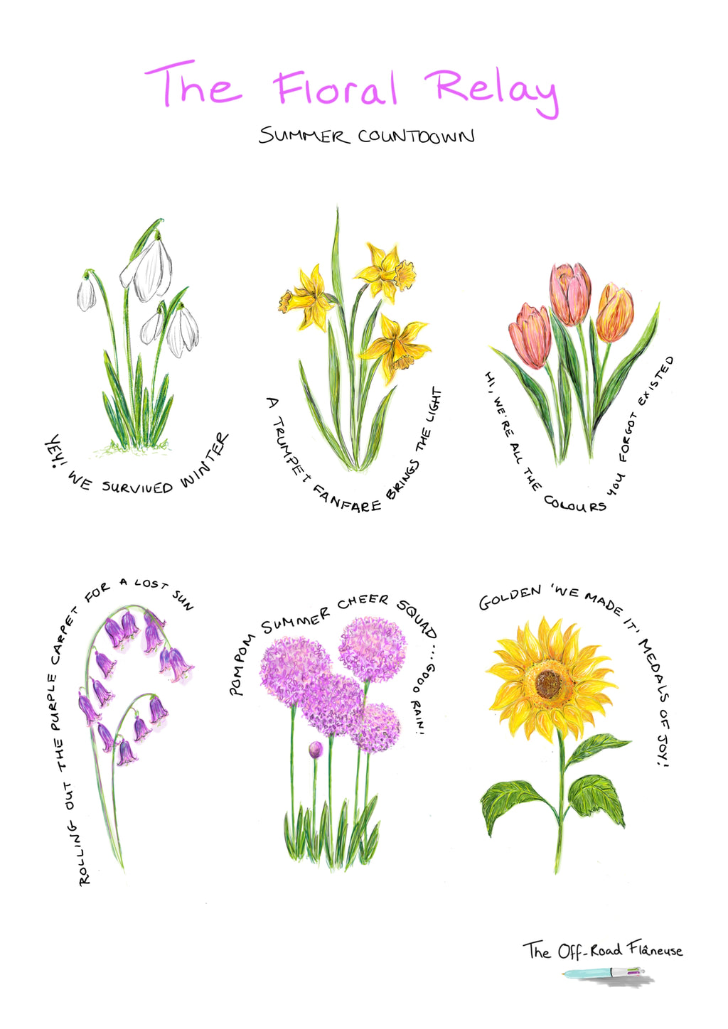 The Floral Relay: Summer Countdown Art Print